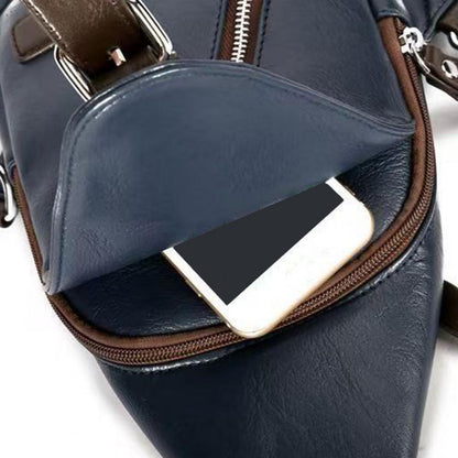 Royeva Men Anti Theft Leather Crossbody Bag-Casual Sling Backpack