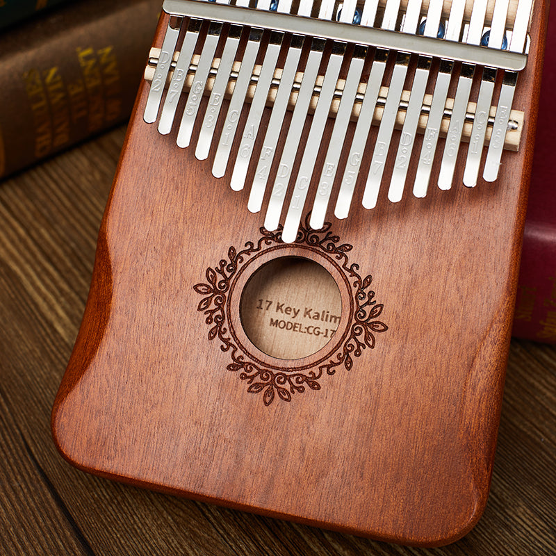 Royelle 17 Key Mahogany Wood Kalimba Thumb Piano-Beginner Finger Instrument