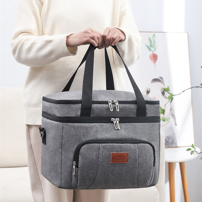 Sovere Insulated Lunch Bag - Large Capacity Double Layer Cooler Tote for Travel & Picnics