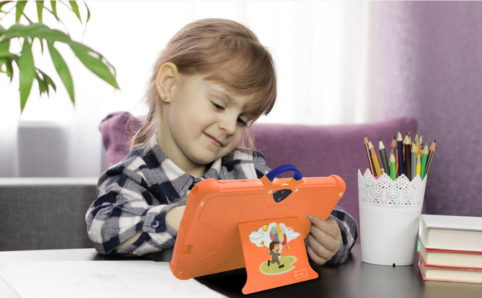 Eloria Kids AndroidTablet with Parental Controls & Shockproof Case - 4GB RAM, 64GB Storage