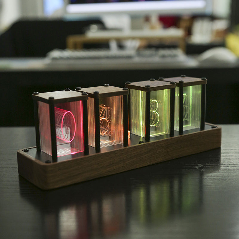 Royeva Vintage Nixie Tube Digital Clock With Wifi Sync-Wood LED Display