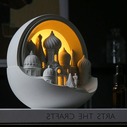 Royeva Illuminated Castle Diffuser Lamp-Rechargeable LED Light & Essential Oil Aroma Diffuser