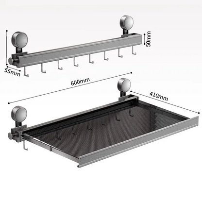 Novara Wall Mount Folding Shelf for Bathroom or Balcony - Sturdy Metal Design