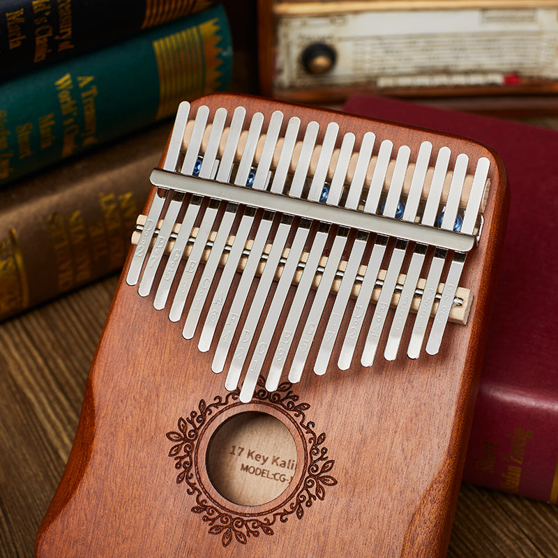 Royelle 17 Key Mahogany Wood Kalimba Thumb Piano-Beginner Finger Instrument