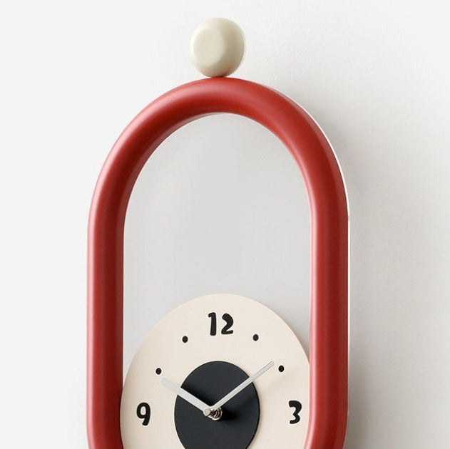 Novara Modern Silent Pendulum Wall Clock-Oval Decorative Timepiece