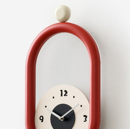Novara Modern Silent Pendulum Wall Clock-Oval Decorative Timepiece