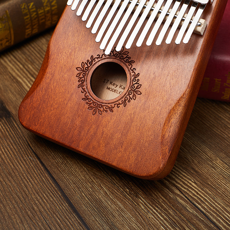 Royelle 17 Key Mahogany Wood Kalimba Thumb Piano-Beginner Finger Instrument