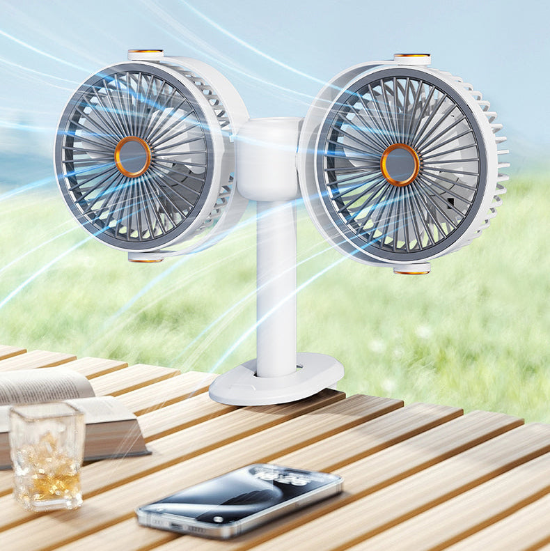 Royeva Dual Head Portable USB Desk Fan-Wall Mounted Circulation Fan