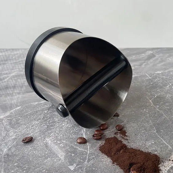 Novara Stainless Steel Espresso Knock Box with Rubber Bar and Non-Slip Base
