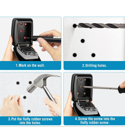 Royeva Outdoor Weatherproof Wall Mount Key Safe With Combination Lock