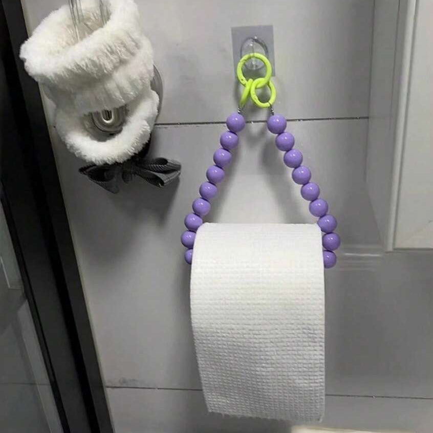 Eloria Beaded Hanging Toilet Paper Holder - Decorative & Multifunctional Bathroom Storage