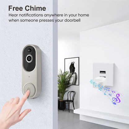 Royelle Wireless Video Doorbell Camera with HD Night Vision, Two-Way Talk & Person Detection + Indoor Chime