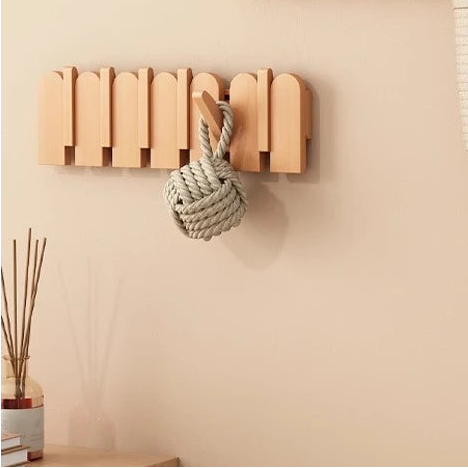 Royora Wall Mounted Key Holder with Flip Down Hooks for Entryway Organization