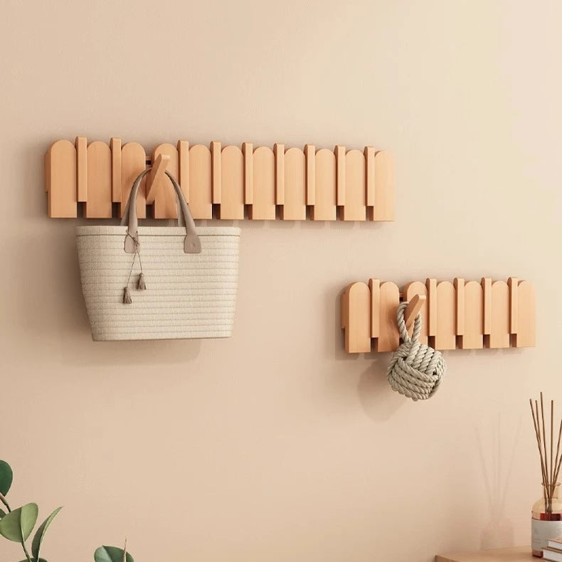 Royora Wall Mounted Key Holder with Flip Down Hooks for Entryway Organization