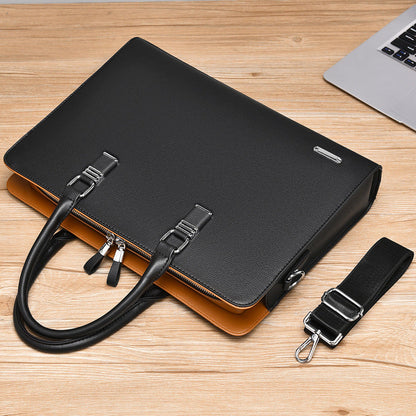 Novara Professional Business Briefcase for Men - Slim Vegan Leather Laptop Bag