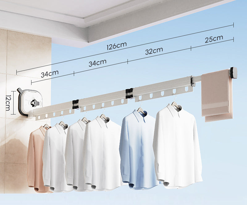 Royelle Wall Mounted Retractable Clothes Drying Rack-Space Saving Foldable