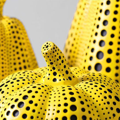 Royora Modern Yellow Polka Dot Pumpkin Sculpture - Abstract Art Home Decor