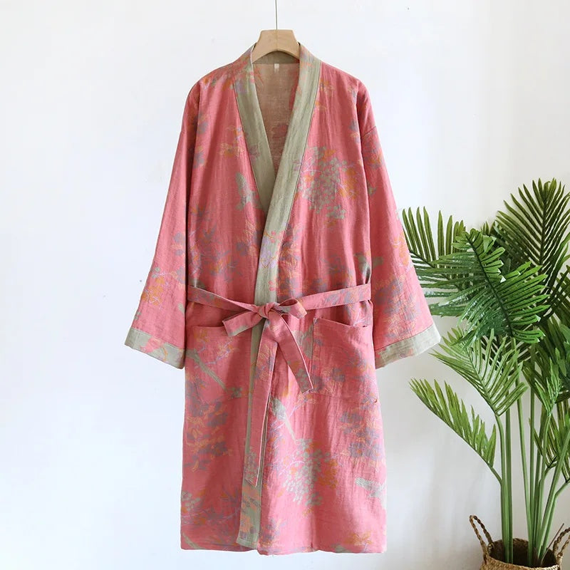 Royeva Lightweight Waffle Bathrobe-Retro Quick Dry Spa Lounge Robe