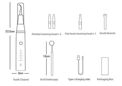 Novara Pet Ultrasonic Dental Scaler & Plaque Remover for Dogs & Cats with LED Light