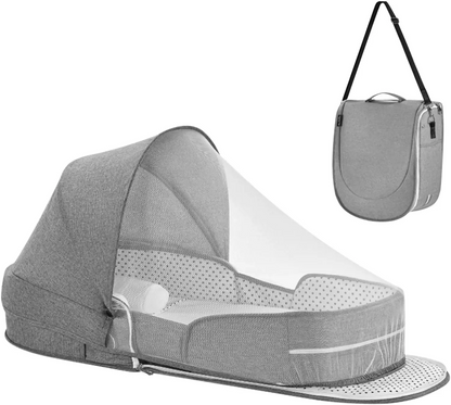 Eloria Portable Baby Travel Bassinet with Canopy - Foldable Infant Bed
