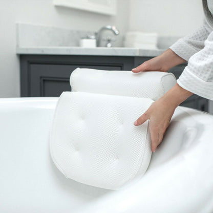 Royeva Spa Bath Pillow Ergonomic Headrest Double-Padded Non-Slip Neck & Back Support