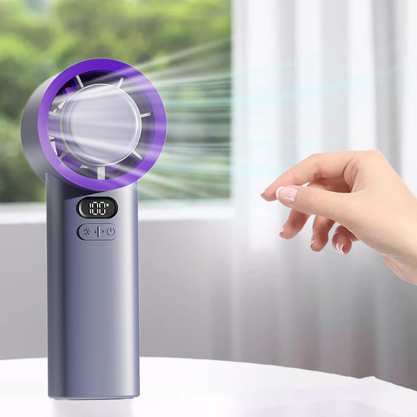 Royora Portable USB Rechargeable Handheld Fan, 3 Speeds, 10-Hour Battery Life