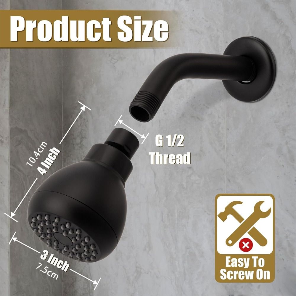 Eloria High Pressure Shower Head with Anti-Clog Nozzles, Chrome Finish G1/2" Brass