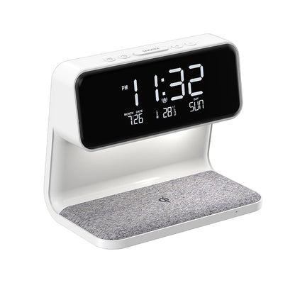 Royeva Wireless Charging Station With Bedside Lamp And Alarm Clock