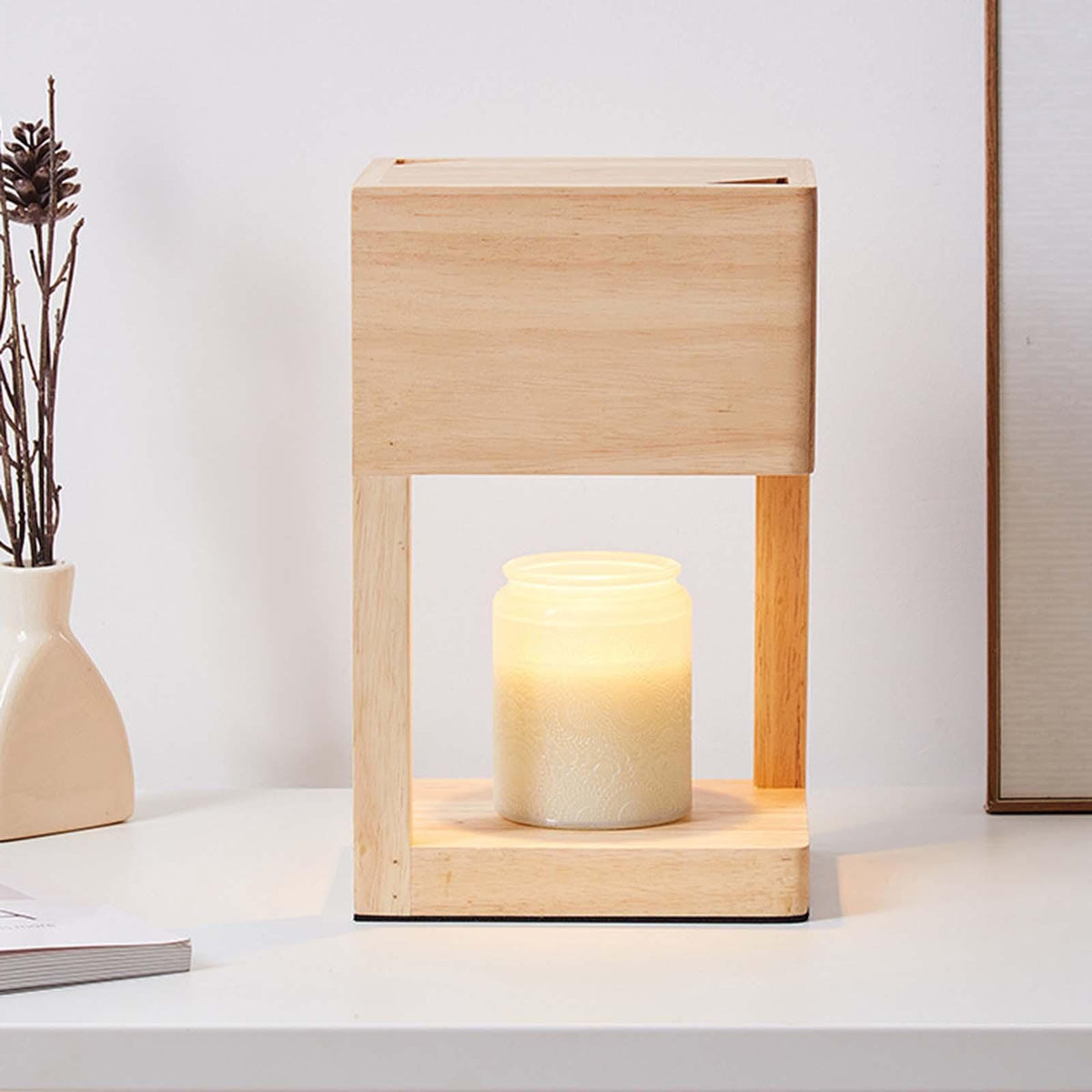 Royelle Adjustable Wooden Candle Warmer Lamp-Melter For Home Decor