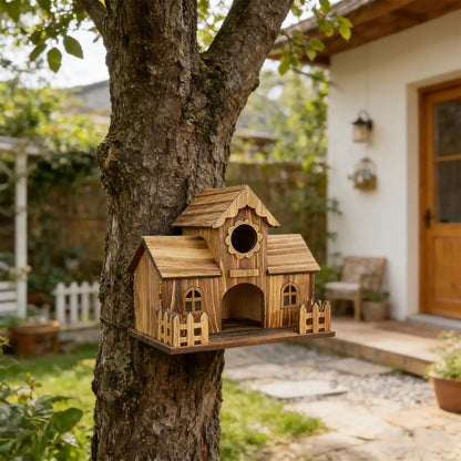 Novara Wooden Birdhouse for Small Garden Birds - Durable & Easy Clean Nesting Box