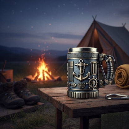 Sovere Military Style 3D Design Insulated Mug - 15 oz Stainless Steel Coffee and Tea Cup