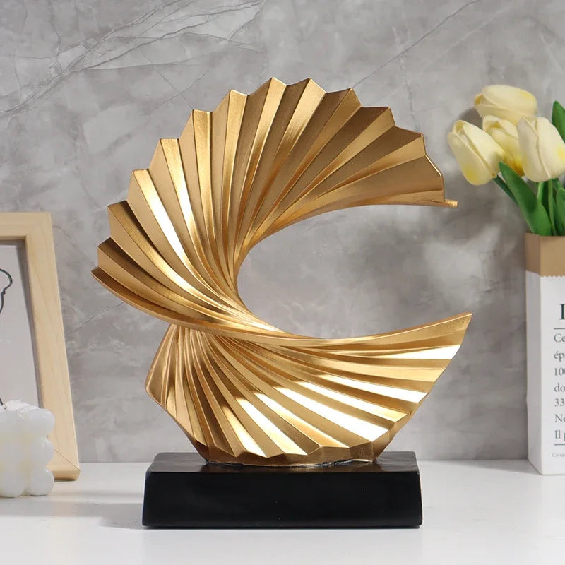 Royeva Half Moon Sculpture-Decorative Art Table Accent