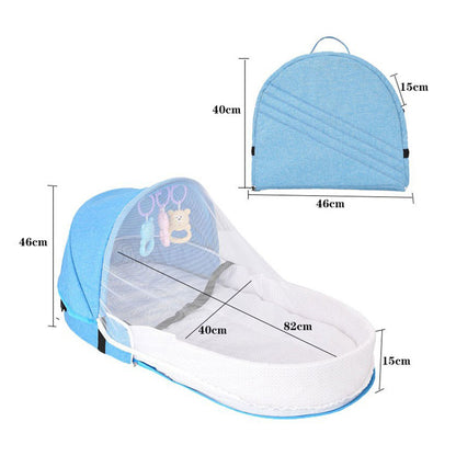 Eloria Portable Baby Travel Bassinet with Canopy - Foldable Infant Bed