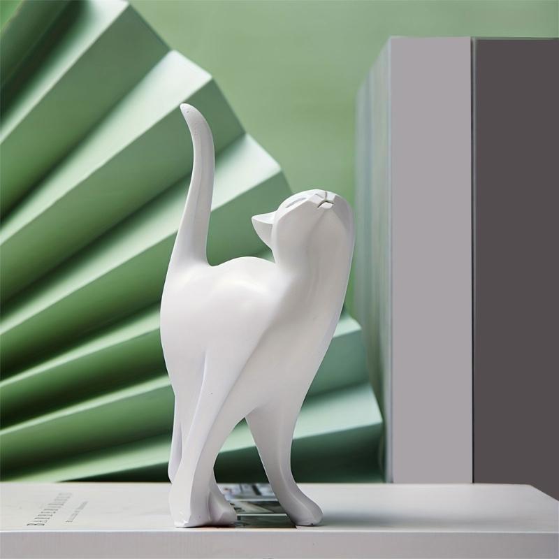 Royora Minimalist Geometric Black Cat Figurine-Modern Home Decor Sculpture