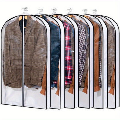 Royeva 6-Pack Clear Garment Bags with Side Zipper for Suits, Dresses, Coats & Storage