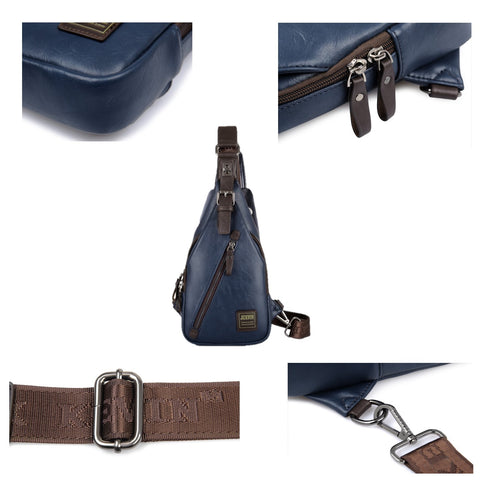 Royeva Men Anti Theft Leather Crossbody Bag-Casual Sling Backpack