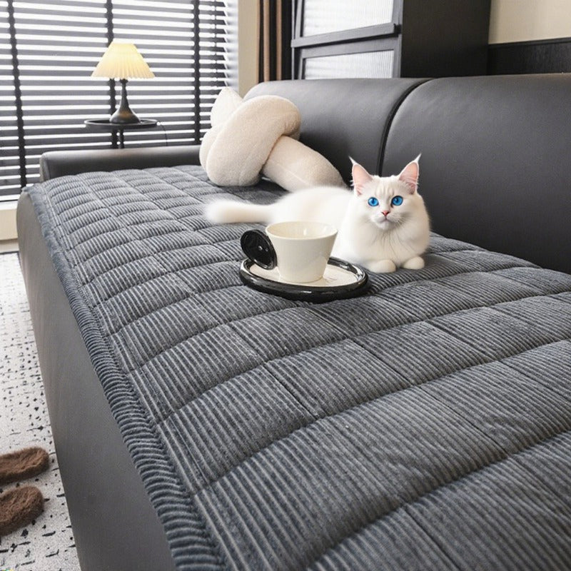 Sovere Quilted Corduroy Sofa Protector - Non-Slip, Pet & Scratch Resistant