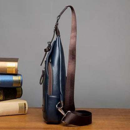 Royeva Men Anti Theft Leather Crossbody Bag-Casual Sling Backpack