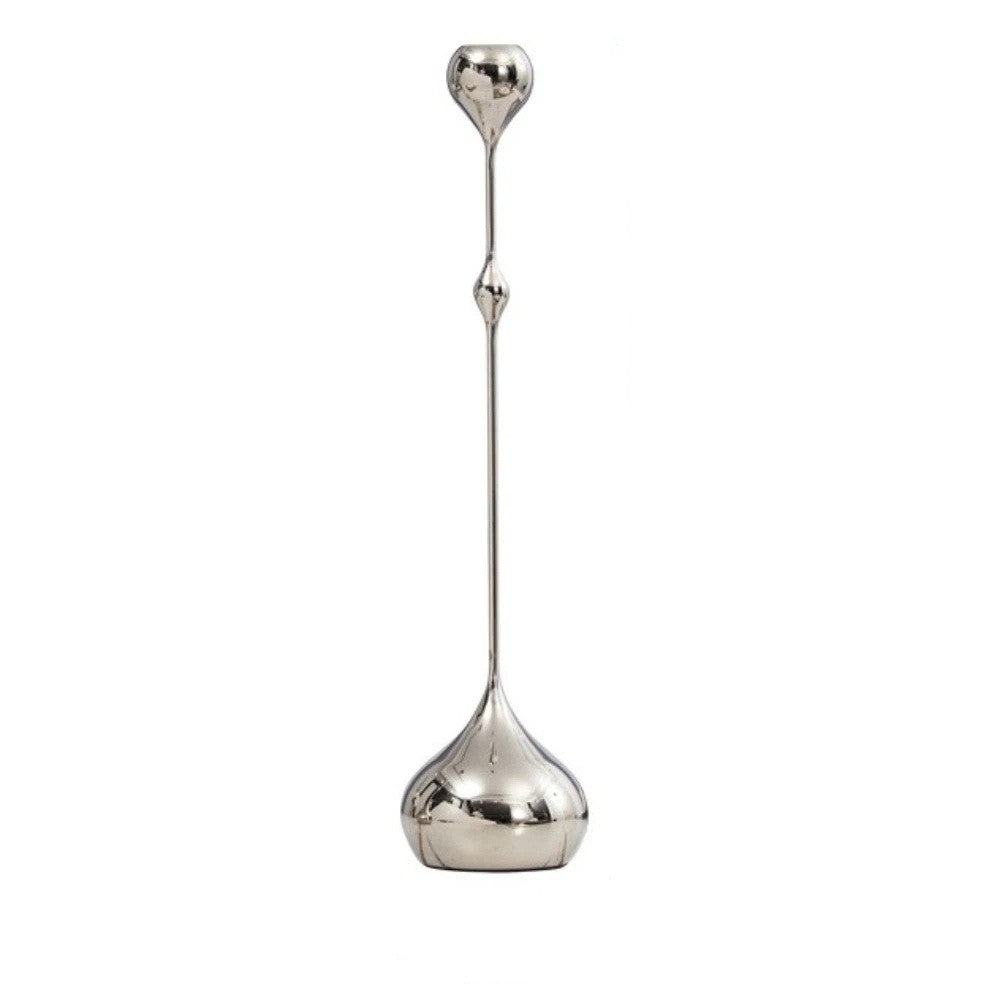 Royeva Modern Silver Candlestick Holder-Elegant Metal Taper Candle Stand Decor