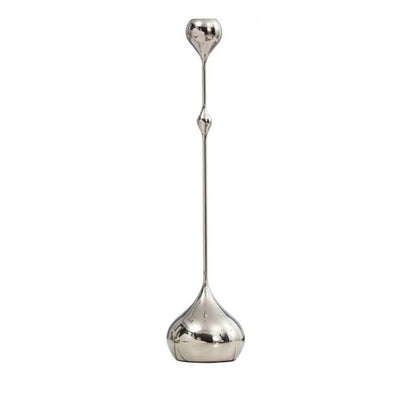 Royeva Modern Silver Candlestick Holder-Elegant Metal Taper Candle Stand Decor