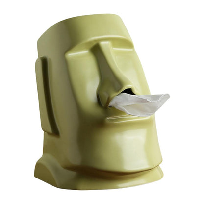 Royora Moai Stone Head Tissue Holder-Funny Dispenser Nordic Decor