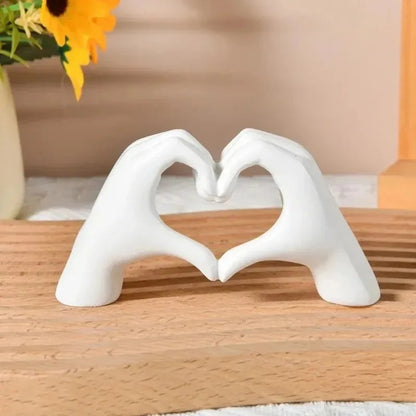 Royelle Heart Hands Sculpture-Hand Carved Love Home Decor
