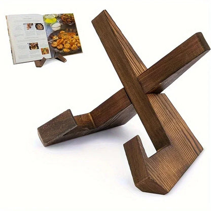 Royeva Adjustable Wooden Cookbook Stand for Kitchen Counter & Tablet Display
