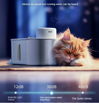 Eloria Cordless Stainless Steel Pet Water Fountain with Infrared Sensor, 4000mAh Battery