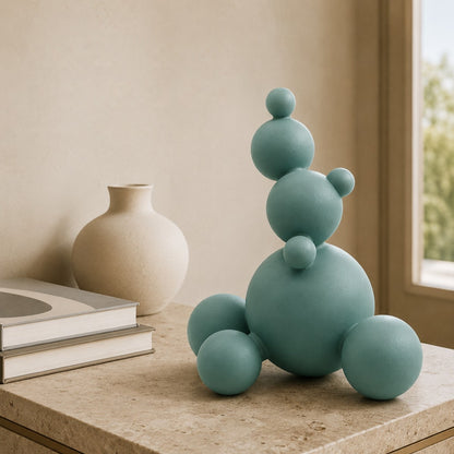 Novara Teal Spheres Abstract Sculpture for Modern Home Decor