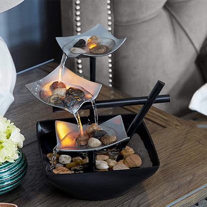 Majesta Elegant Tabletop Water Fountain with LED Lighting for Relaxation