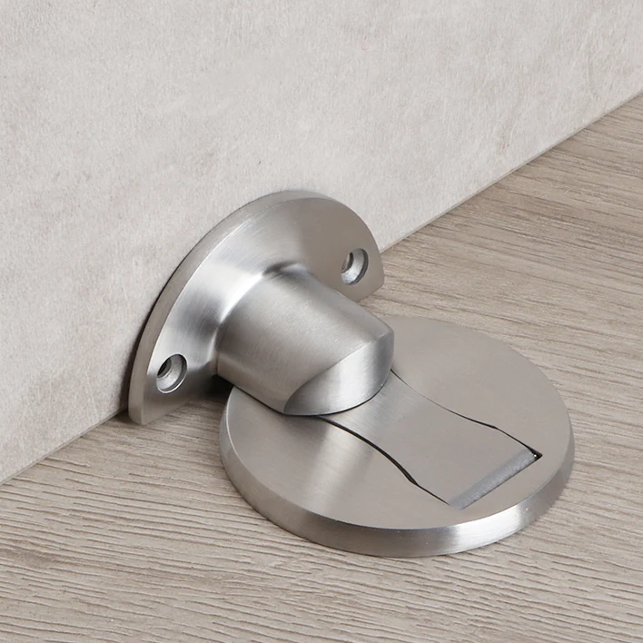 Royora Magnetic Door Stop Stainless Steel Floor Mount Silver Rustproof Holder