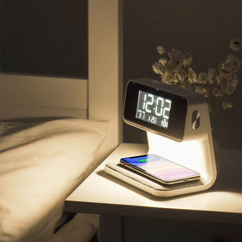 Royeva Wireless Charging Station With Bedside Lamp And Alarm Clock