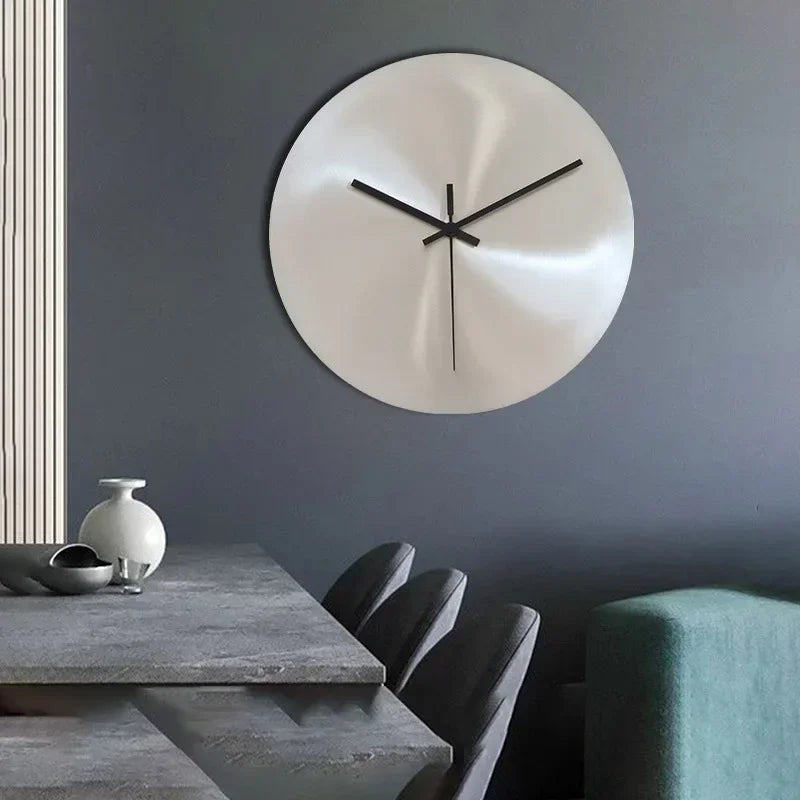 Royeva Modern Stainless Steel Silent Wall Clock - Minimalist No-Digit Design