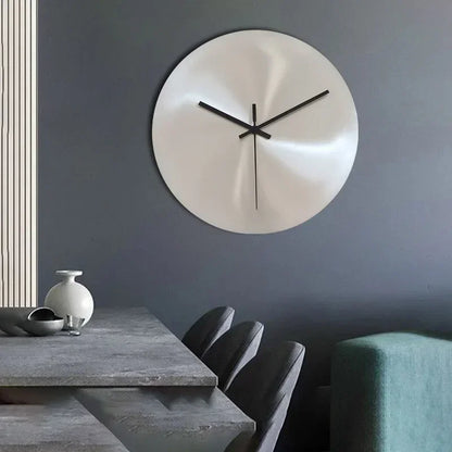 Royeva Modern Stainless Steel Silent Wall Clock - Minimalist No-Digit Design